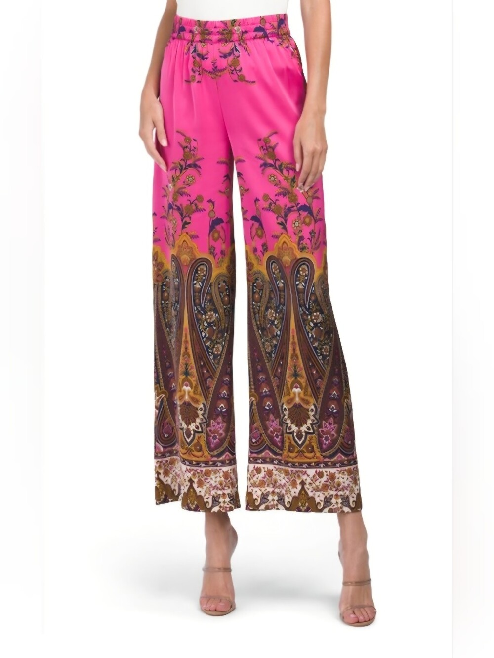Rachel Zoe Hot Pink Wide-Leg Printed Palazzo Pants